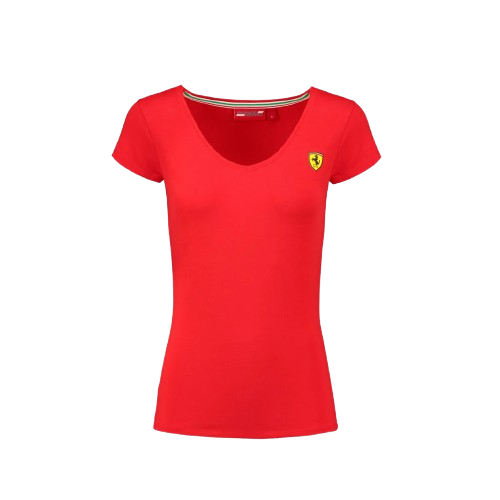 Scuderia Ferrari Women's Vneck T-Shirt Red 2018-Fanwear