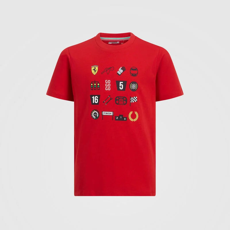 Scuderia Ferrari Kids Graphic T-Shirt Red 2019-Fanwear
