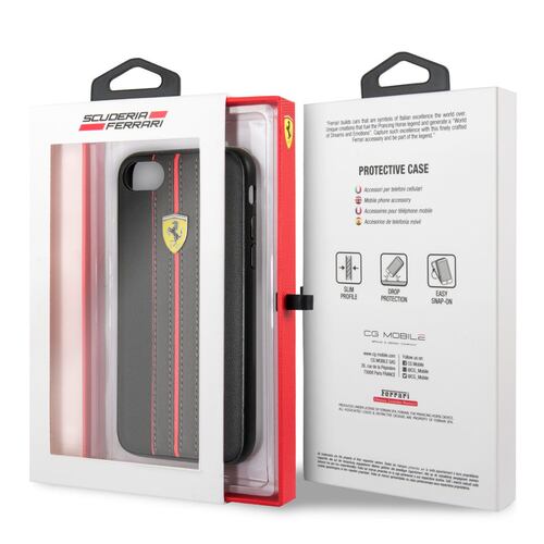 Ferrari iPhone 8 Hard Case - Genuine Leather Heritage