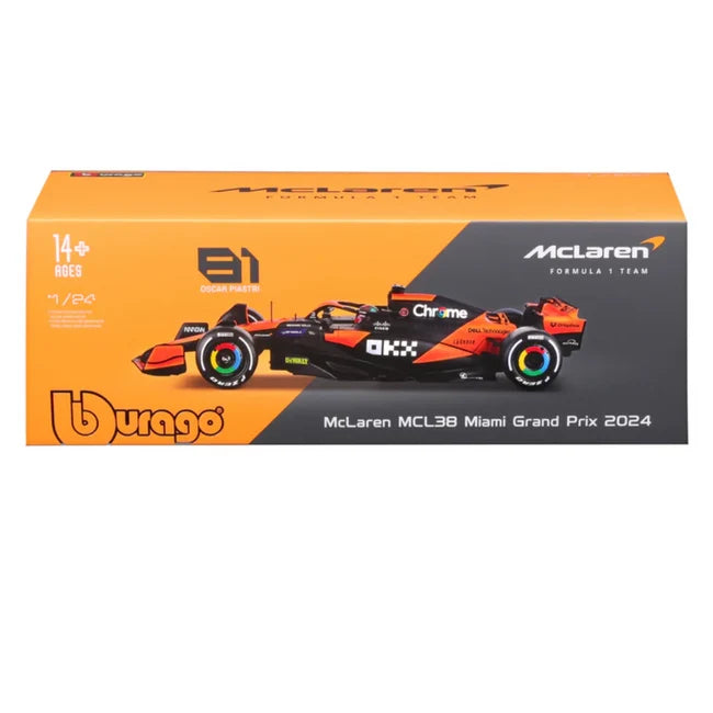 1:24 Scale Model | Mclaren Race Mcl38 Piastri With Helmet Car