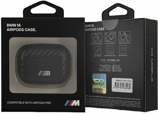 BMW M AirPods Pro Case - PU Carbon with Metal Logo - Black