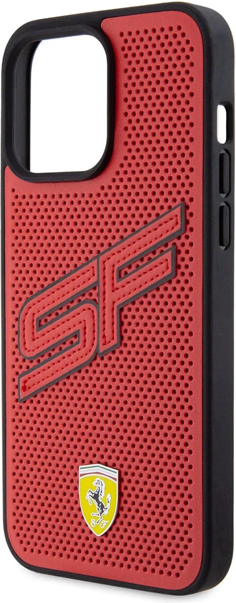 Ferrari iPhone 15 Pro Max Hard Case - PU Big SF Perforated - Red