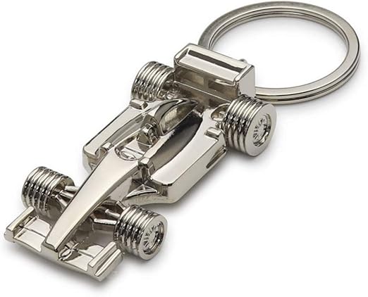 F1 Car Silver Keyring
