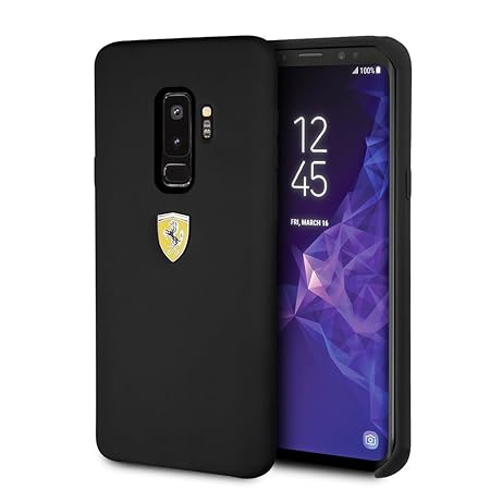 Ferrari Samsung Galaxy S9 Silicone Case - SF Shield Logo - Black