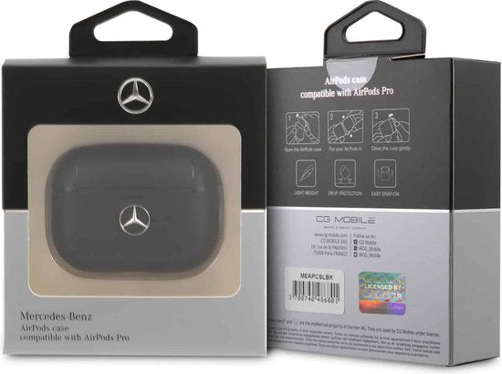 Mercedes-Benz AirPods Pro Case - Leather with Metal Logo - Black