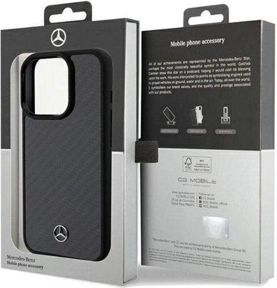 Mercedes-Benz iPhone 15 Pro Hard Case - Carbon Fiber Dynamic - Black