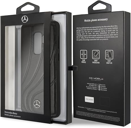 Mercedes Galaxy S9 Hard Case - New Organic I Genuine Leather - Black