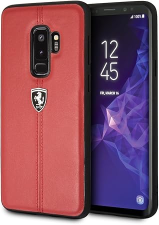 Ferrari Galaxy S9+ Hard Case - Heritage with Vertical Contrast Stripe - Red