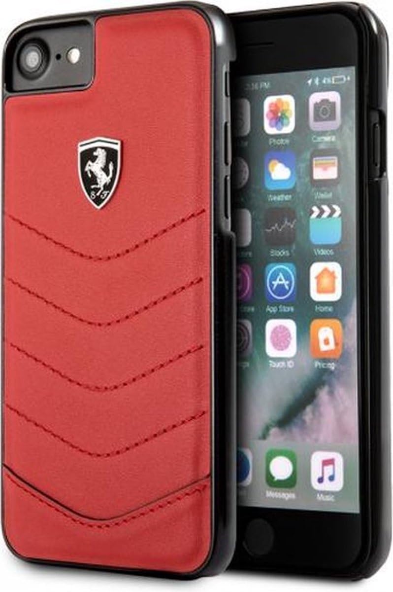 Ferrari iPhone 8 Hard Case - Heritage Quilted Leather - Red