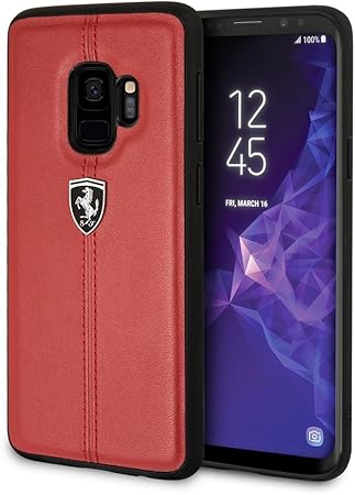 Ferrari Galaxy S9 Hard Case - Heritage with Vertical Contrast Stripe - Red