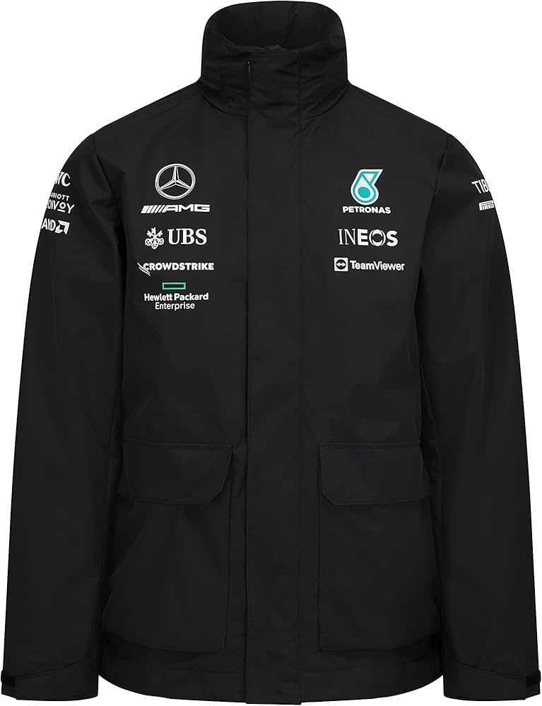 Mercedes-AMG Petronas Formula 1 Team Men's Rain Jacket Black 2022-RP Teamwear