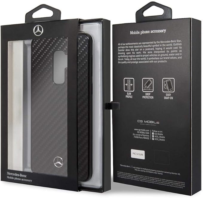 Mercedes Samsung S9+ Hard Case - Real Carbon Fiber - Black
