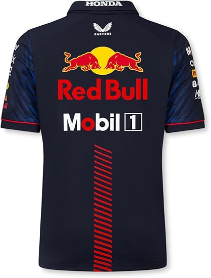 Red Bull Racing Men's Stretch Snap Polo Shirt Night Sky 2023-RP Teamwear