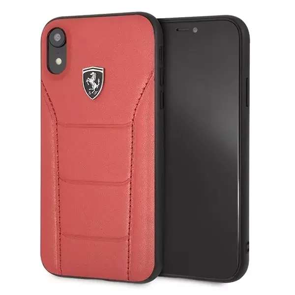 Ferrari iPhone 6.1 Hard Case - Heritage 488 Genuine Leather - Red