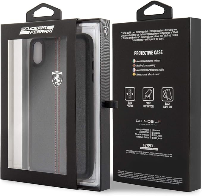 Ferrari iPhone XS Max Hard Case - Genuine Leather Heritage