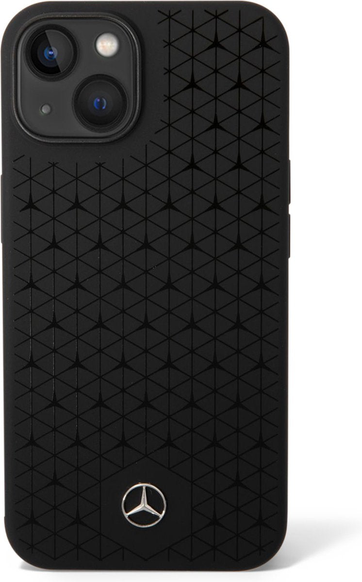 Mercedes-Benz iPhone 14 Hard Case - Silicone with Large Star - Black