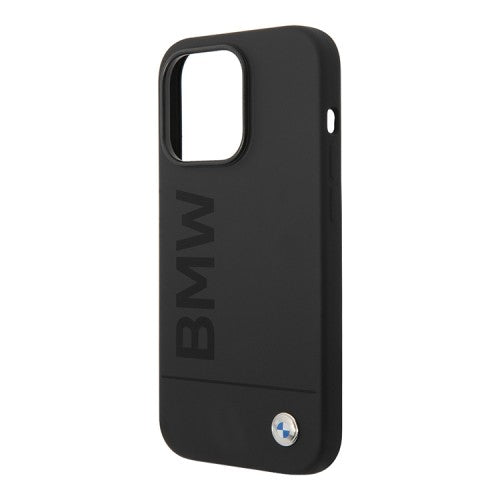 BMW iPhone 15 Pro Max MagSafe Hard Case - Silicone with Large Logo - Black