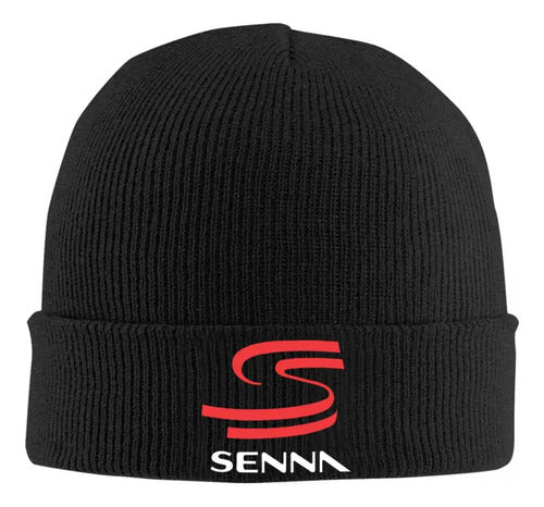 Ayrton Senna Beanie Double Black 2020-Fanwear