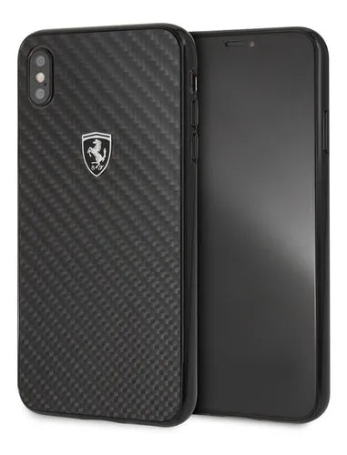Ferrari iPhone X Hard Case - Heritage Real Carbon - Black