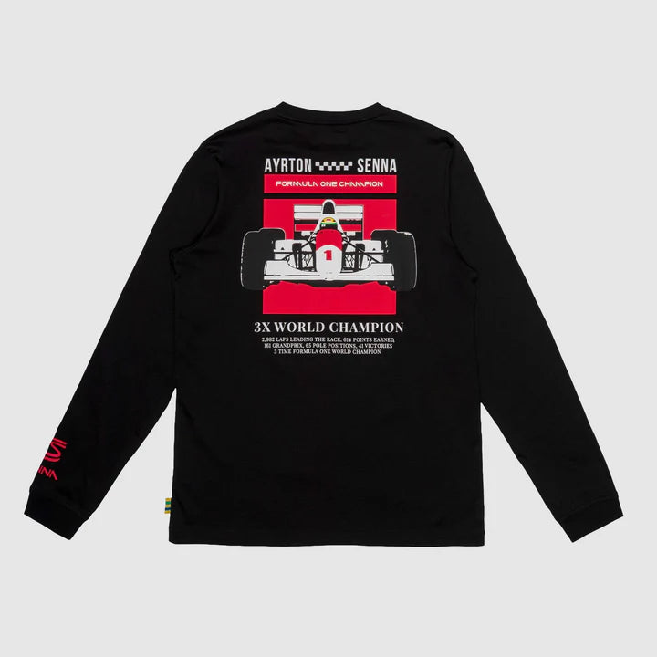 Ayrton Senna Formula 1 Long Sleeve T-shirt Black - Fanwear