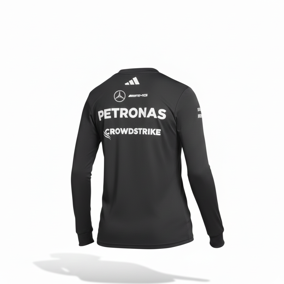 Mercedes Men's Team Long Sleeve Driver Jersey Black 2025-RP Teamwear