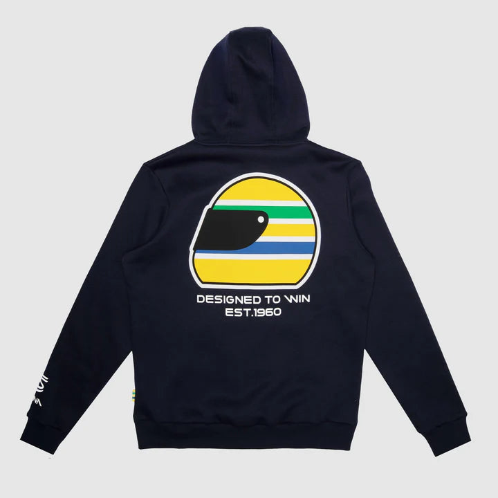 Ayrton Senna Men's Helmet Full Zip Hoodie Navy 2026 - Fanwear