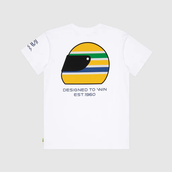 Ayrton Senna Men's Helmet T-shirt White 2026 - Fanwear