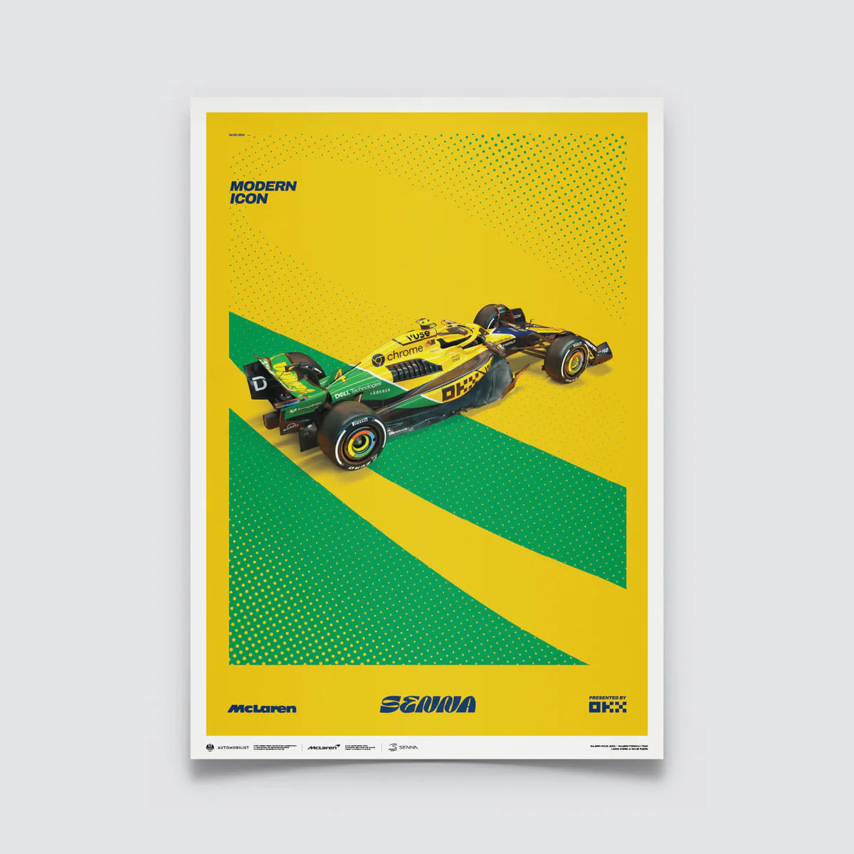McLaren F1 Team Senna Livery Monaco 2024 Poster - Fanwear