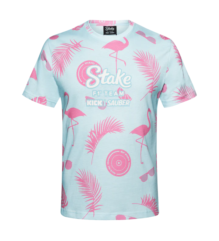 Stake Sauber Special Edition Men's Flamingo AOP T-Shirt Miami 2024-Fanwear