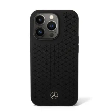 Mercedes-Benz iPhone 14 Pro Hard Case - Silicone with Large Star - Black