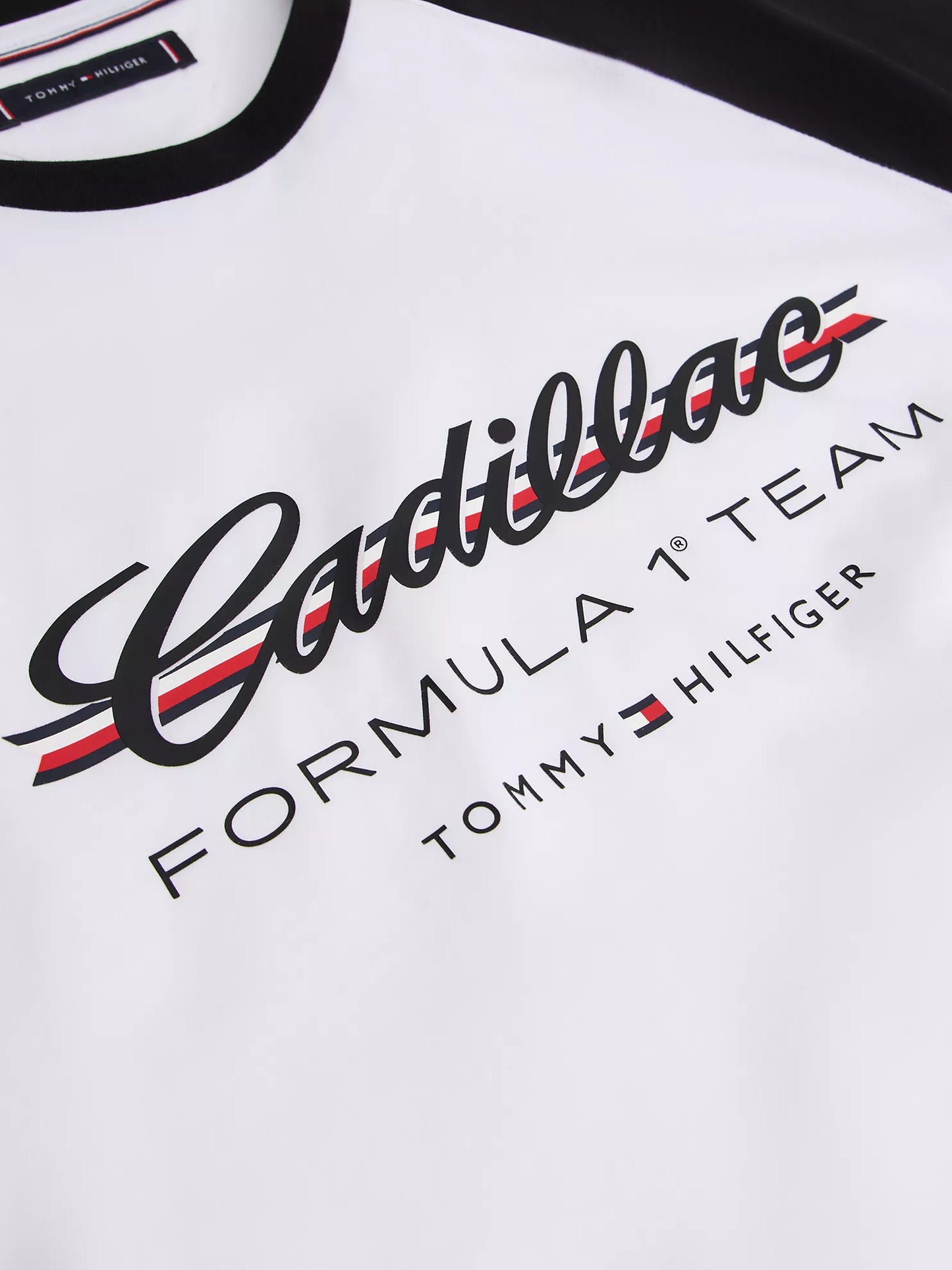 Cadillac F1 Team x Tommy Hilfiger Men's Script Raglan T-shirt Bright White 2026 - Fanwear