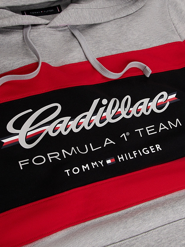 Cadillac F1 Team x Tommy Hilfiger Men's Panelled Scripd Hoodie Grey 2026 - Fanwear