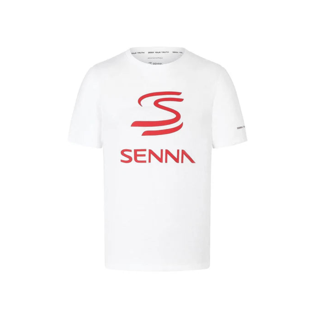 Ayrton Senna Men's Oversized Graphic T-Shirt Double S White 2025