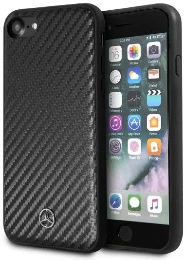 Mercedes iPhone 8 Plus Hard Case - Dynamic Line Real Carbon Fiber - Black