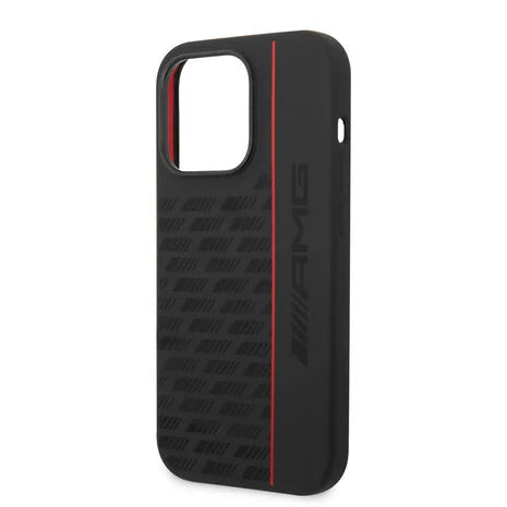 AMG iPhone 14 Pro Hard Case - Liquid Silicone with Carbon Pattern - Black