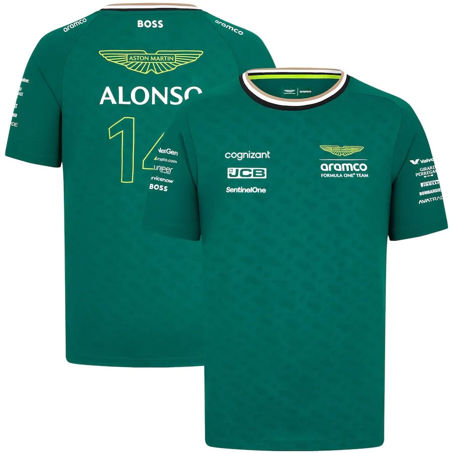 Aston Martin F1 Fernando Alonso Team T-Shirt Green 2024-RP Teamwear