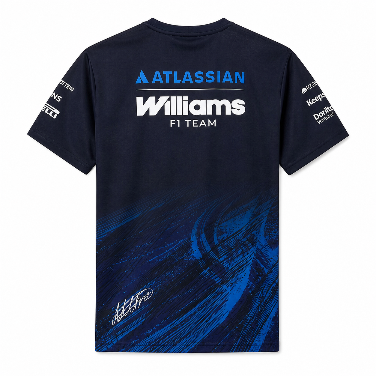 Williams Racing Team Alexander Albon Tech T-Shirt Navy 2026-Fanwear