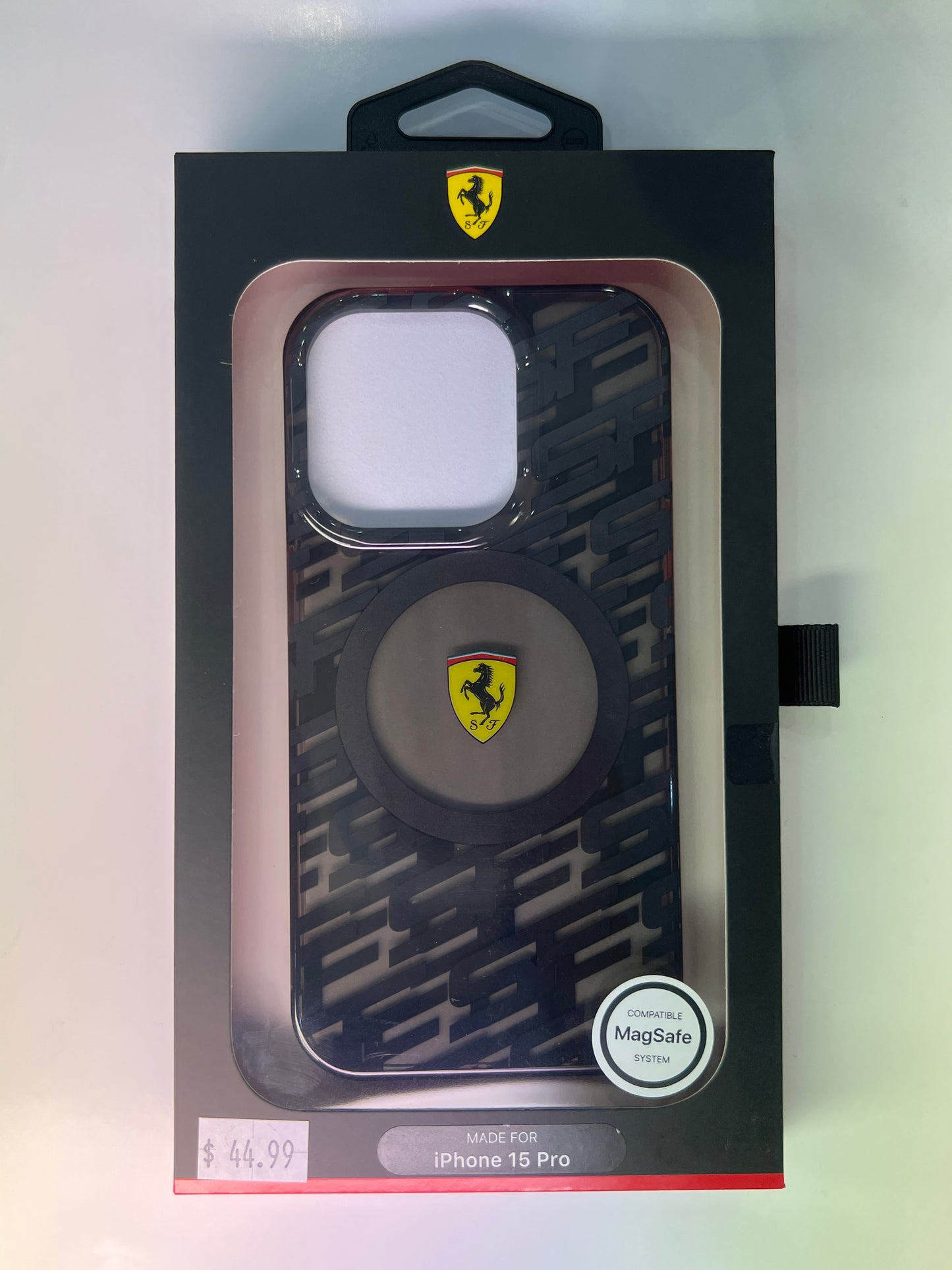 Ferrari iPhone 15 Pro MagSafe Hard Case - Multi SF Design - Black