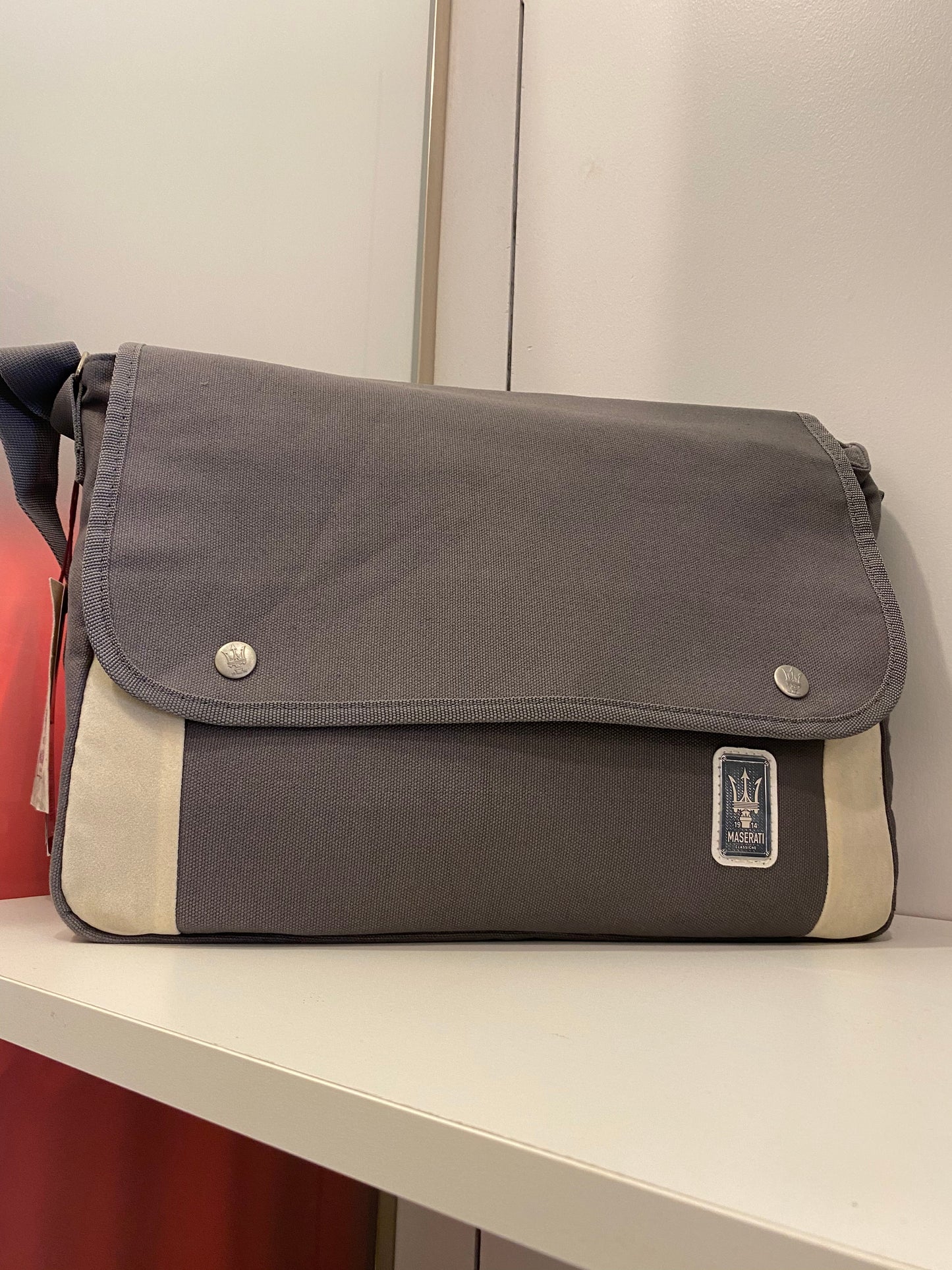Maserati Messenger Bag Grey 42x30x16 cm