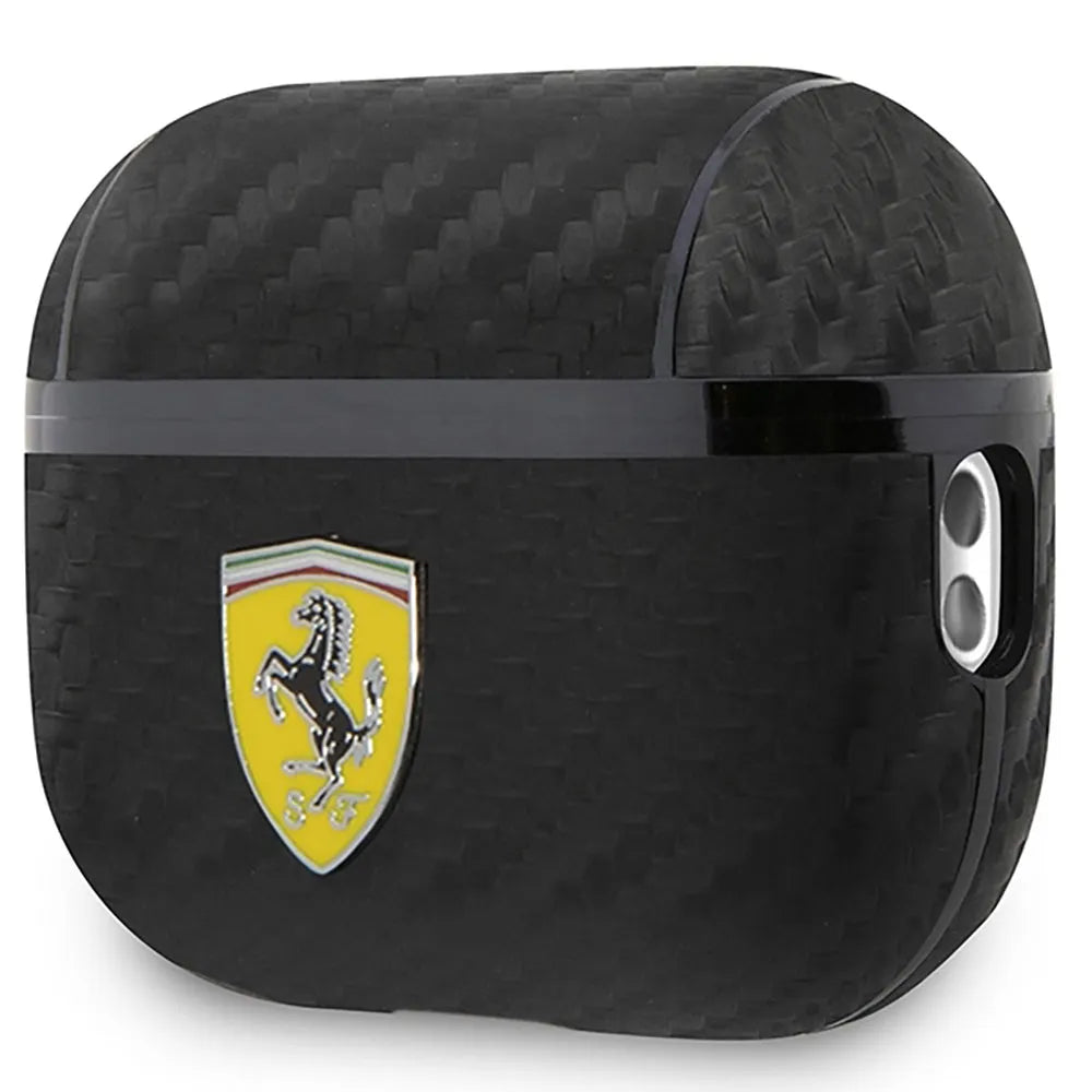 Ferrari AirPods Pro Case - On Track Leather with Metal Logo - Black