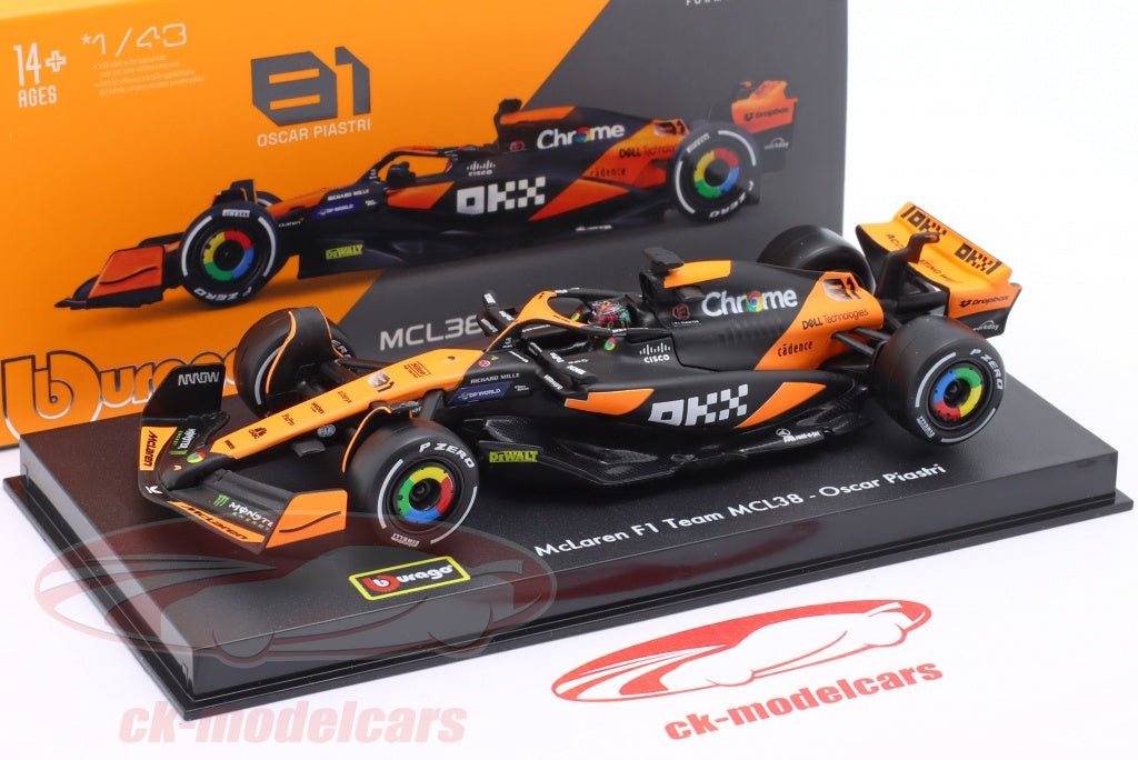1:24 Scale Model | Mclaren Race Mcl38 Piastri With Helmet Car