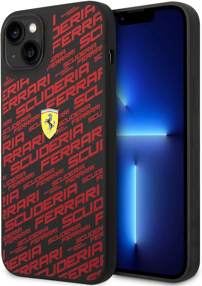 Ferrari iPhone 14 Pro Hard Case - Smooth PU with Italy Flag Line - Red