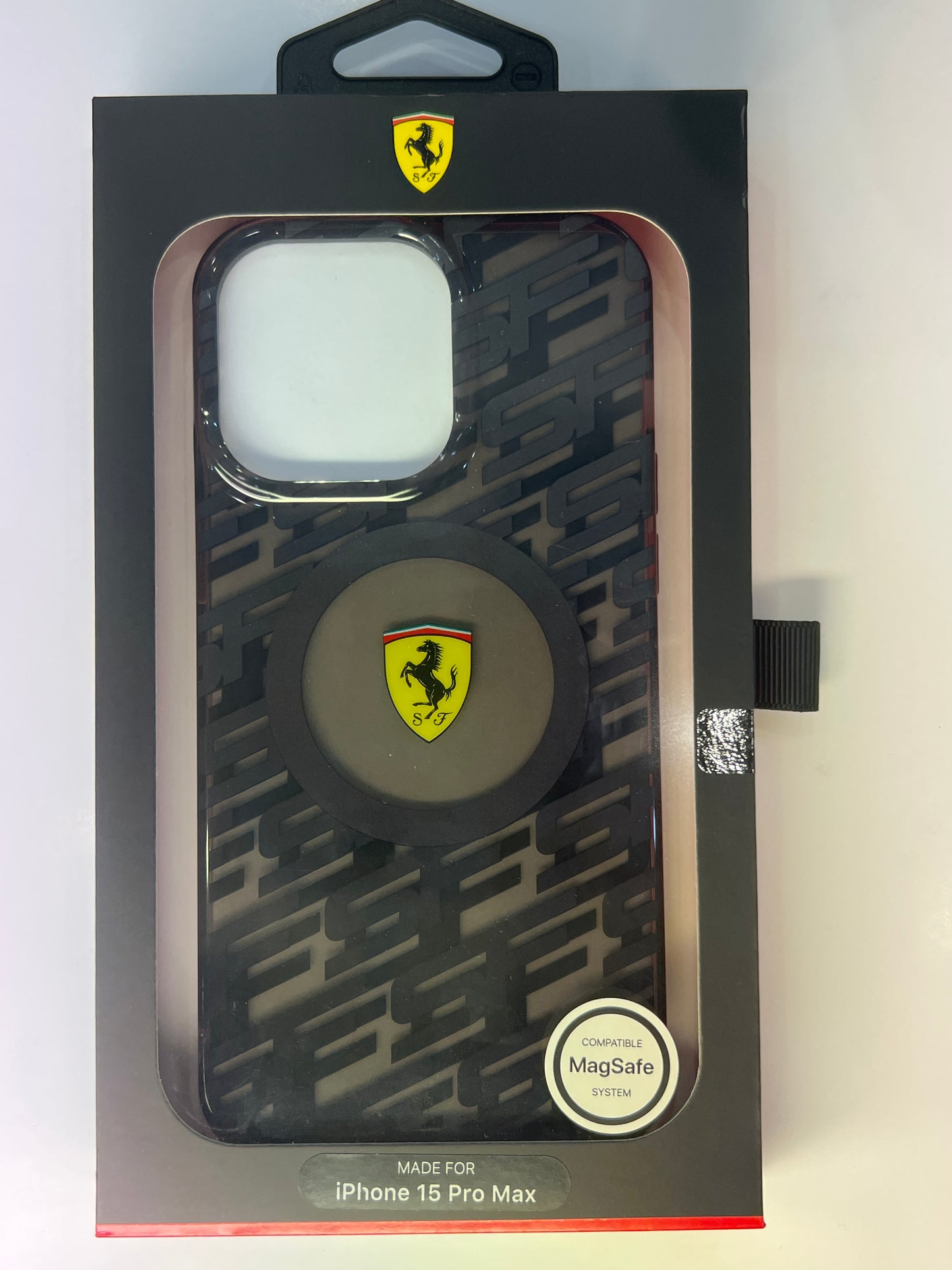 Ferrari iPhone 15 Pro Max MagSafe Hard Case - Multi SF Design - Black