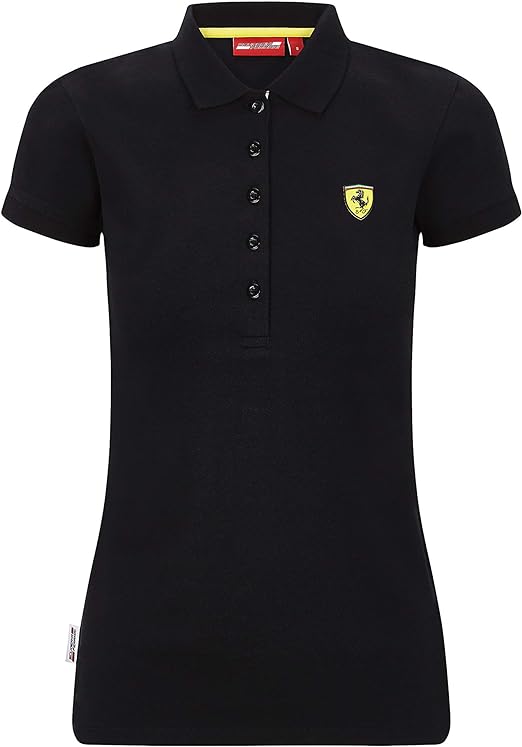 Scuderia Ferrari Women's Classic Polo Black 2021-Fanwear