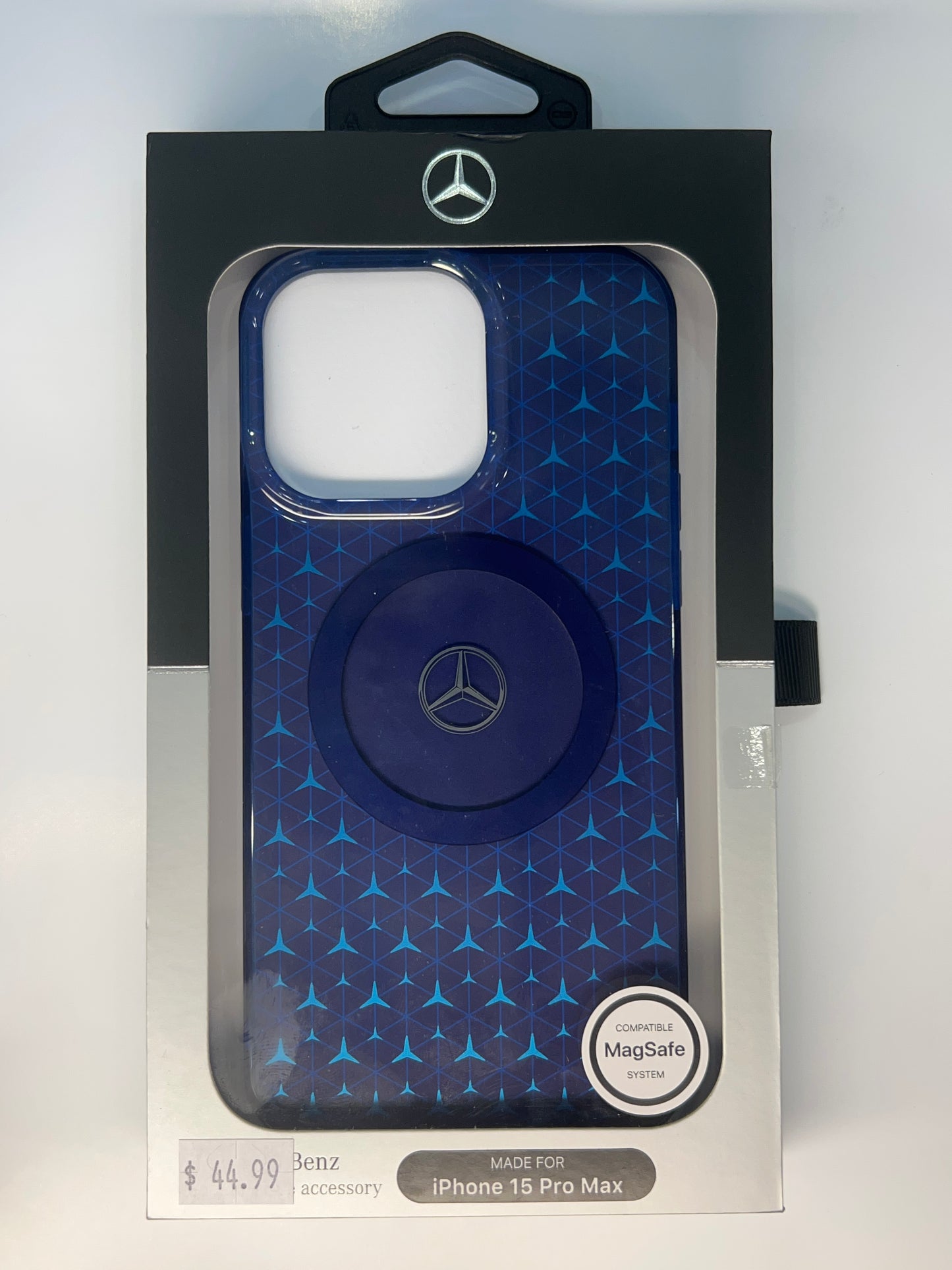 Mercedes-Benz iPhone 15 Pro Max MagSafe Case - Double Layer with Mini Stars Pattern - Blue