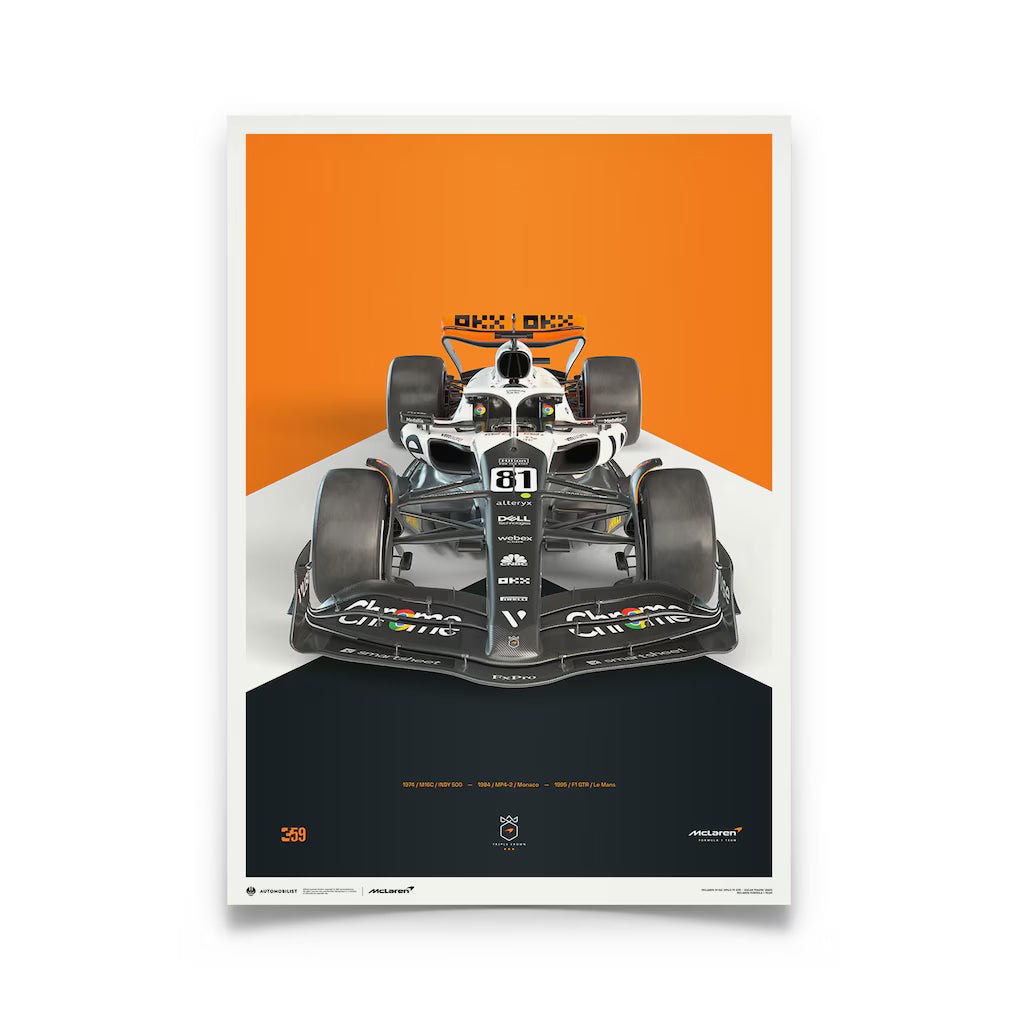 McLaren Oscar Piastri Livery 60th Anniversary Poster 2023 - Fanwear