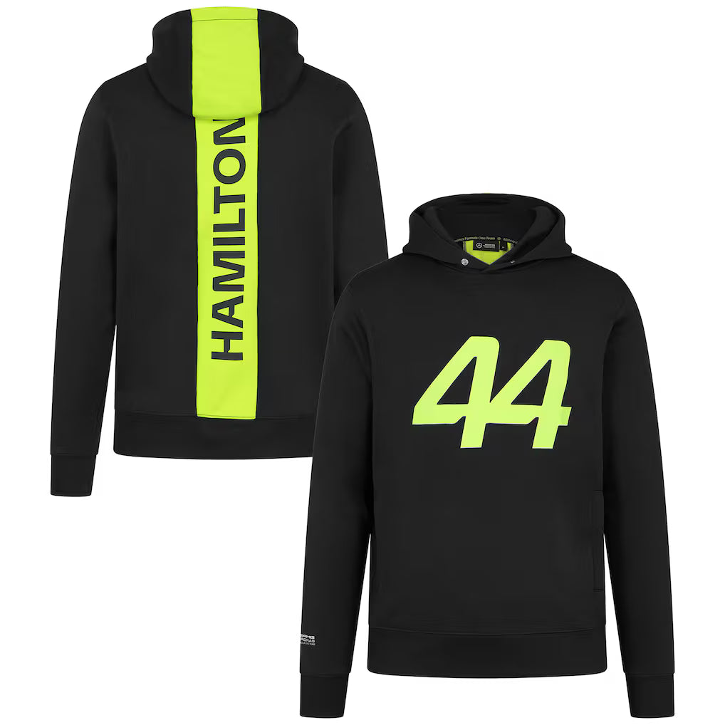 Mercedes-AMG Petronas Formula 1 Team Men's Lewis Hamilton Hoodie Black 2024-Fanwear