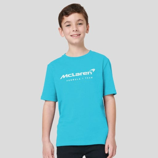 Mclaren Kids Miami Neon Logo T-Shirt Vice Blue 2022-Fanwear