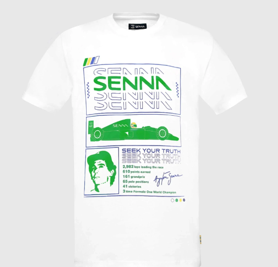 Ayrton Senna Men's Race T-Shirt White 2025