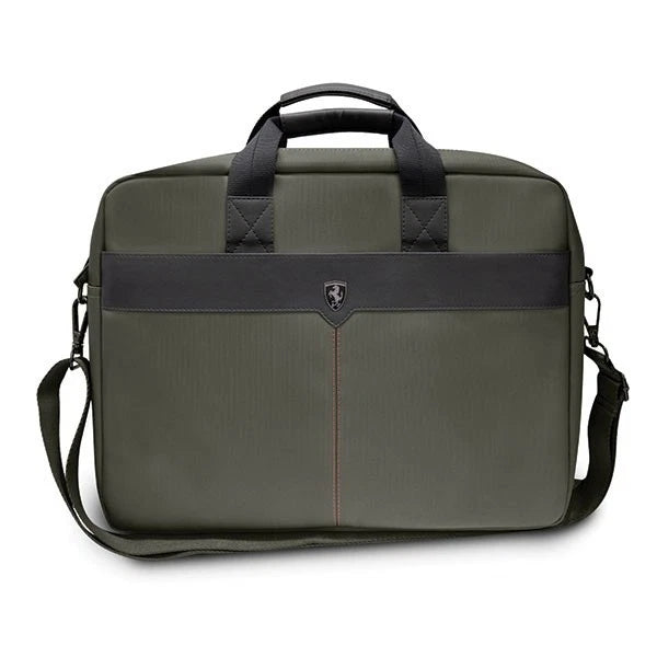 Scuderia Ferrari Off Track Computer Bag 15" Nylon Metal Logo Khaki